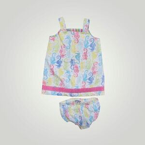 Vintage Hartstrings plaid and sea horse Reversible dress size 24M